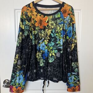 Johnny Was Active Bee Active Ruched Raglan Sleeve Pullover Shirt Size XXL